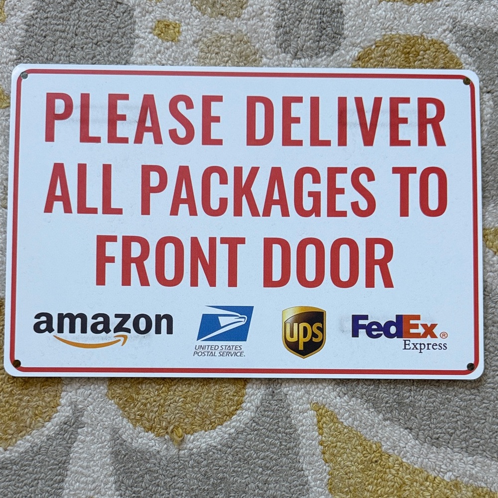 Magnetic Delivery Instruction Sign